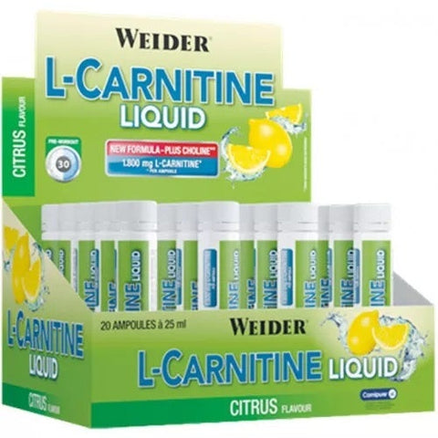 Weider L-Carnitine Liquid, Citrus - 20 x 25 ml.