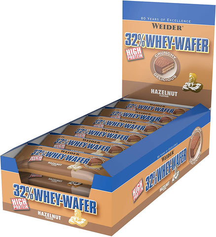 Weider 32% Whey-Wafer, Hazelnut - 24 bars