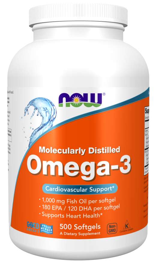 NOW Foods Omega-3 Molecularly Distilled - 500 softgels