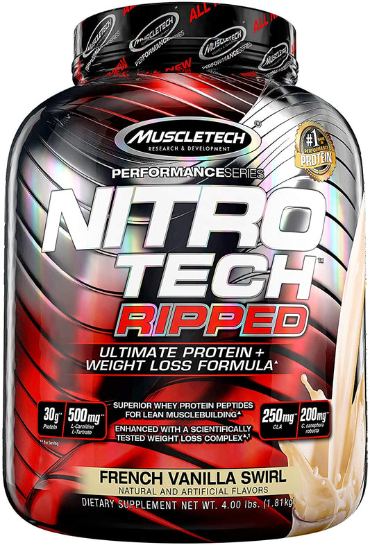 MuscleTech Nitro-Tech Ripped, French Vanilla Swirl - 1810g