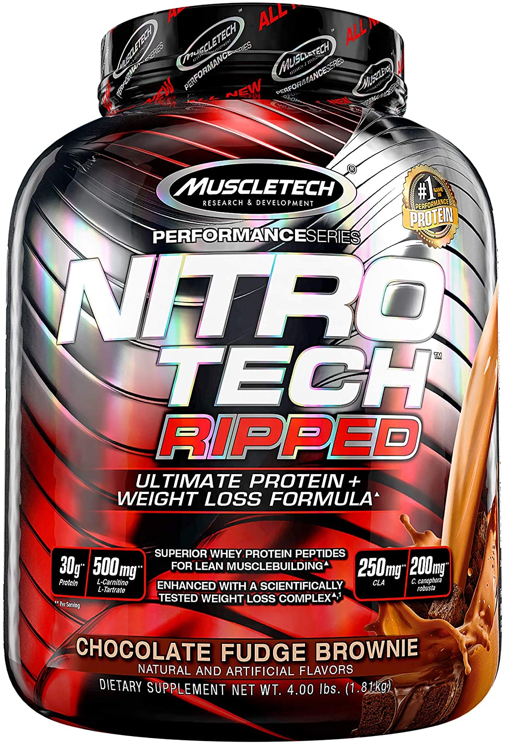 MuscleTech Nitro-Tech Ripped, Chocolate Fudge Brownie - 1810g