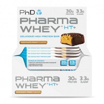 PhD Pharma Whey HT+ Bar, Chocolate Peanut - 12 bars