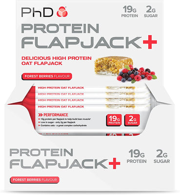 PhD Protein Flapjack+, Forrest Berries - 12 bars
