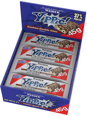 Weider Yippie! Bars, Cookies Double Choc - 12 bars (45 grams)