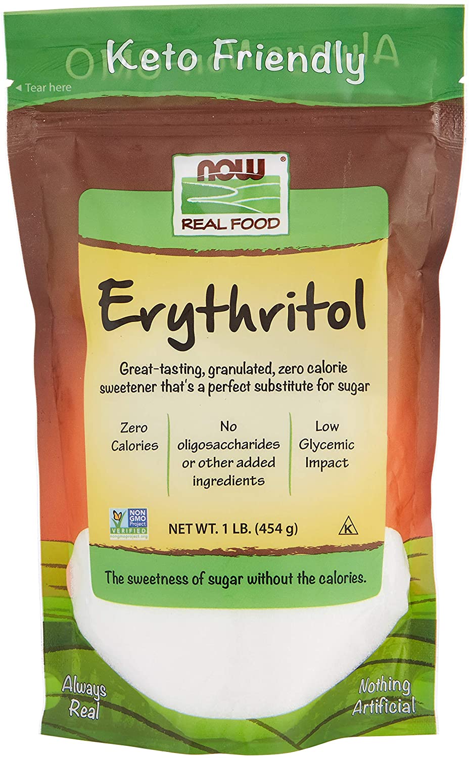 NOW Foods Erythritol, Pure - 454g