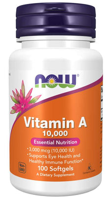 NOW Foods Vitamin A, 10 000 IU - 100 softgels