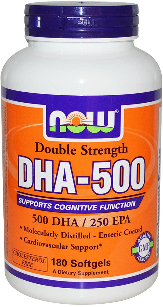 NOW Foods DHA-500, 500 DHA / 250 EPA - 180 softgels