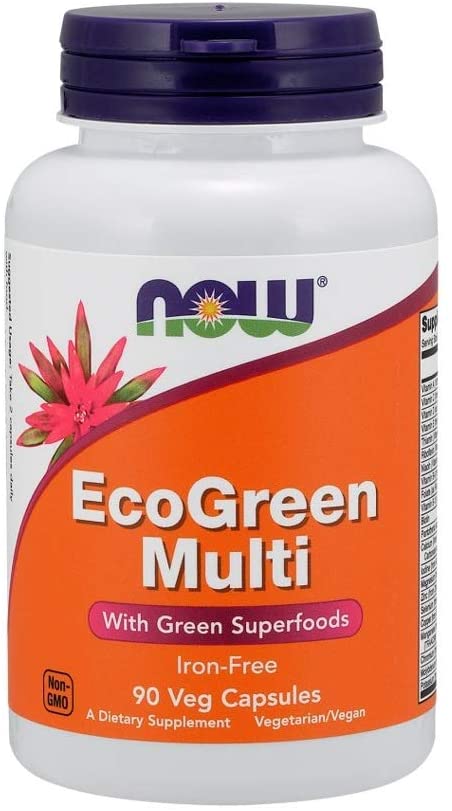 NOW Foods EcoGreen Multi, Iron Free - 90 vcaps