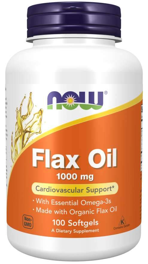 NOW Foods Flax Oil, 1000mg - 100 softgels