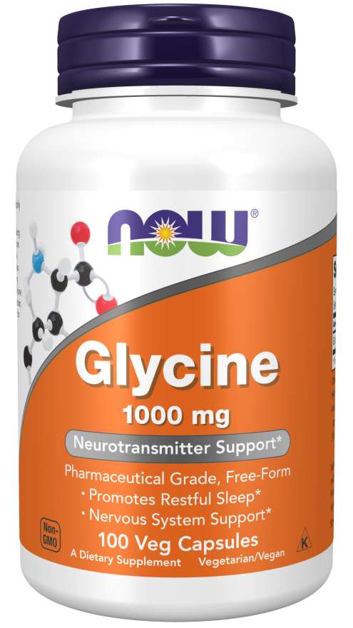 NOW Foods Glycine, 1000mg - 100 vcaps