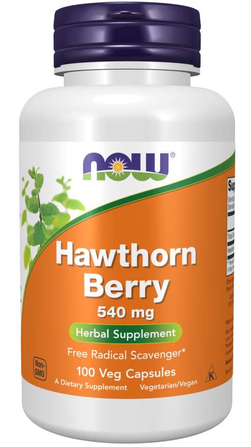 NOW Foods Hawthorn Berry, 540mg - 100 vcaps (Pack of 6)