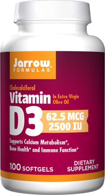 Jarrow Formulas Vitamin D3, 2500 IU - 100 softgels