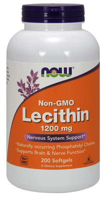 NOW Foods Lecithin, 1200mg Non-GMO - 200 softgels
