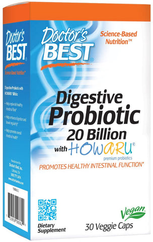 Doctor's Best Digestive Probiotic, 20 Billion CFU - 30 vcaps