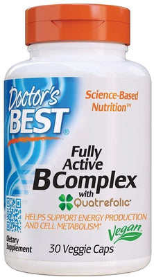 Doctor's Best Fully Active B-Complex with Quatrefolic - 30 vcaps (Pack of 3)