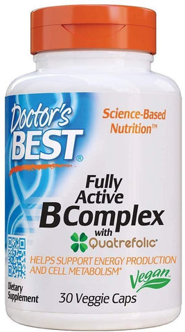 Doctor's Best Fully Active B-Complex with Quatrefolic - 30 vcaps