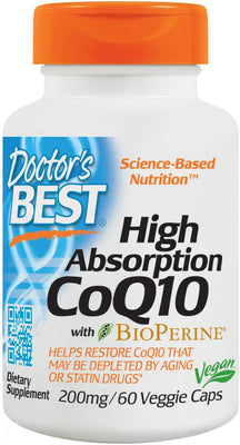 Doctor's Best High Absorption CoQ10 with BioPerine, 200mg - 60 vcaps