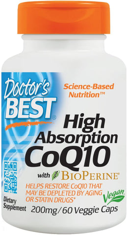 Doctor's Best High Absorption CoQ10 with BioPerine, 200mg - 60 vcaps