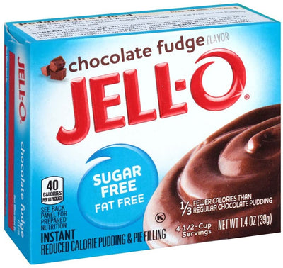Jell-O Instant Pudding & Pie Filling Sugar Free, Chocolate Fudge - 39g (Pack of 6)