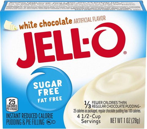 Jell-O Instant Pudding & Pie Filling Sugar Free, White Chocolate - 28g