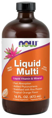 NOW Foods Liquid Multi, Tropical Orange (Iron Free) - 473 ml.