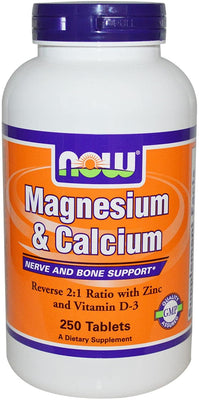 NOW Foods Magnesium & Calcium with Zinc and Vitamin D3 - 250 tablets