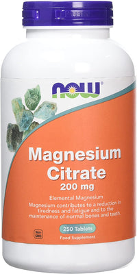 NOW Foods Magnesium Citrate, 200mg - 250 tablets