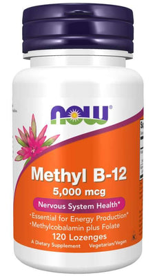 NOW Foods Methyl B-12 with Folic Acid, 5000mcg - 120 lozenges