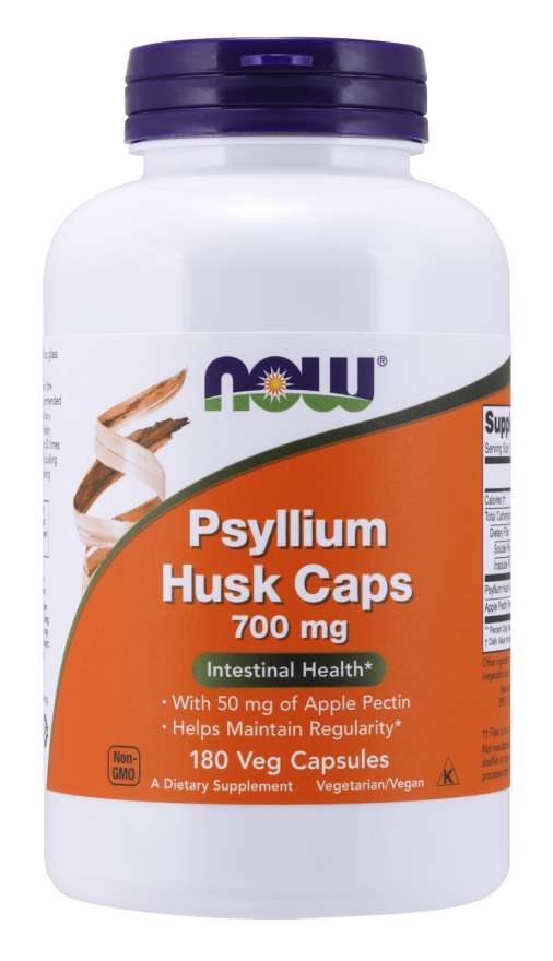 NOW Foods Psyllium Husk with Apple Pectin, 700mg - 180 vcaps