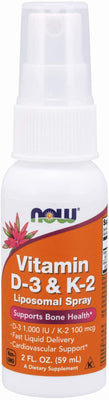 NOW Foods Vitamin D-3 & K-2 Liposomal Spray - 59 ml.