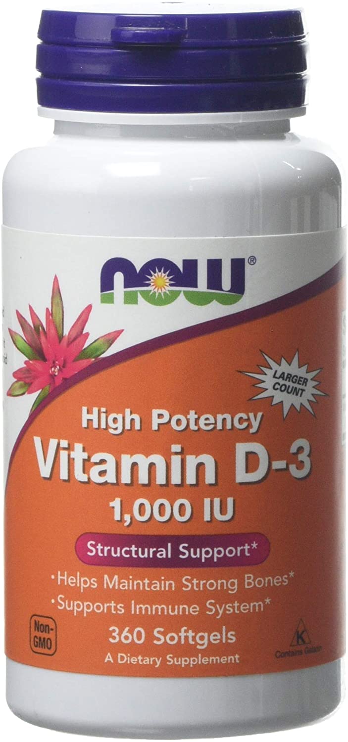 NOW Foods Vitamin D-3, 1000 IU - 360 softgels