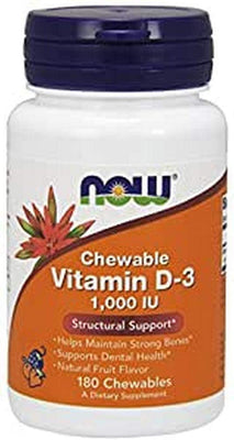 NOW Foods Vitamin D-3, 1000 IU (Chewable) - 180 chewables