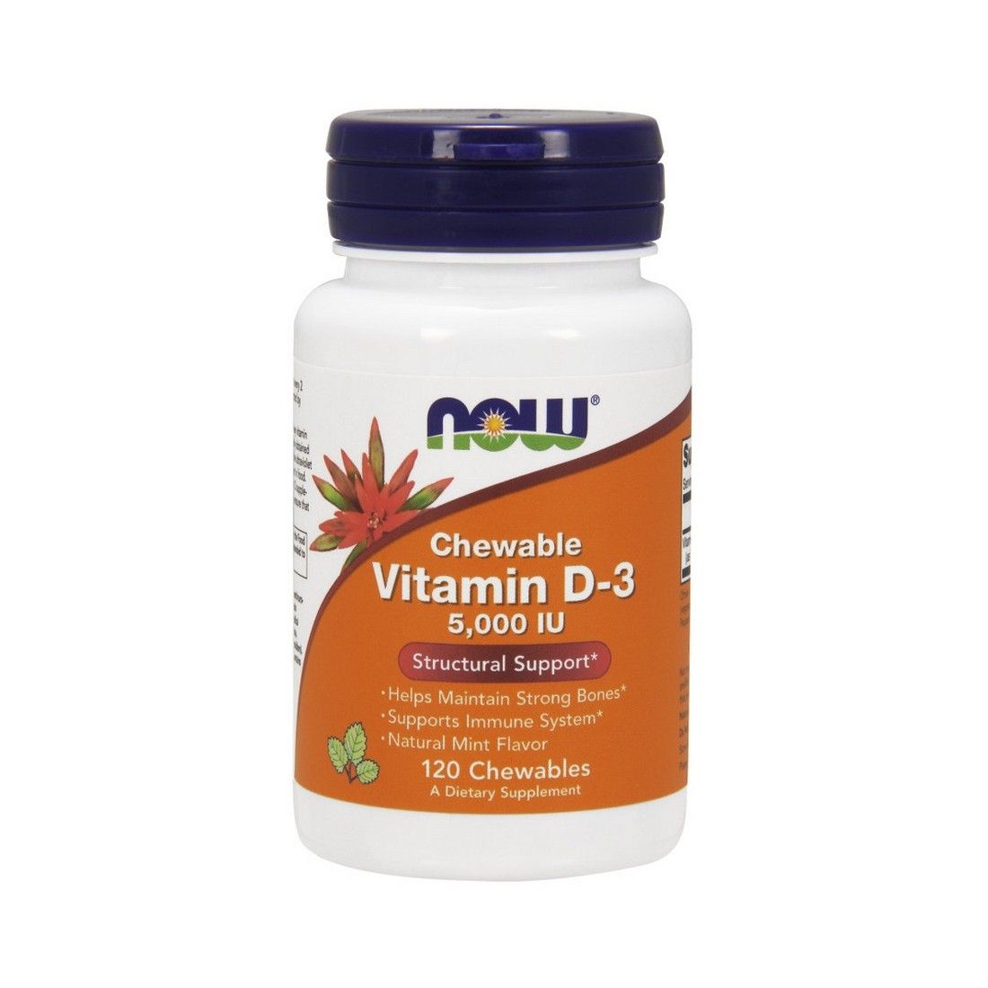 NOW Foods Vitamin D-3, 5000 IU (Chewable) - 120 chewables