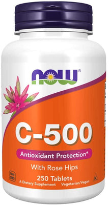 NOW Foods Vitamin C-500 with Rose Hips - 250 tablets