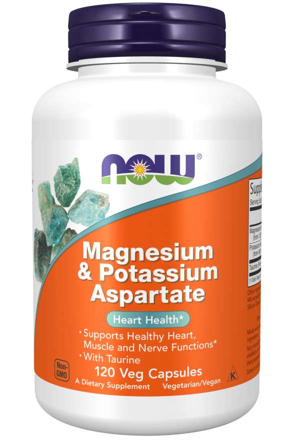 NOW Foods Magnesium & Potassium Aspartate with Taurine - 120 vcaps
