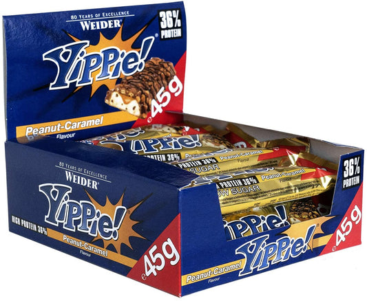 Weider Yippie! Bars, Peanut-Caramel - 12 bars (45 grams)