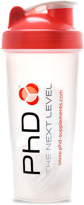 PhD Mixball Shaker, Clear and Red Lid - 600 ml.