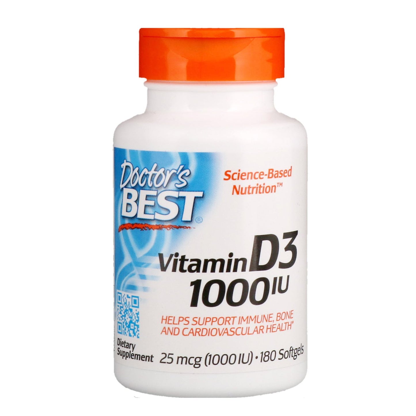 Doctor's Best Vitamin D3, 1000 IU - 180 softgels