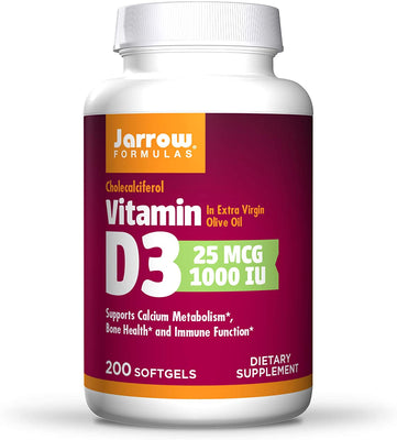 Jarrow Formulas Vitamin D3, 1000 IU - 200 softgels