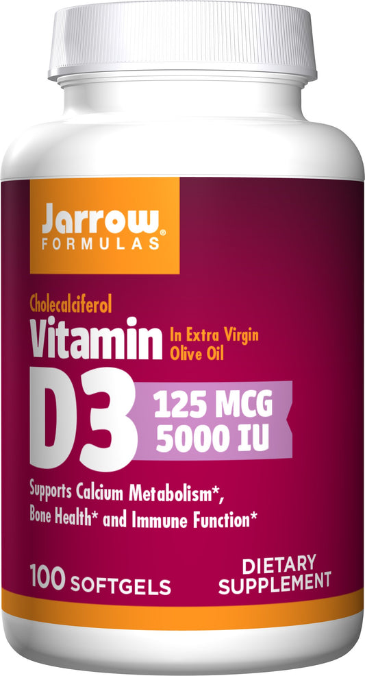 Jarrow Formulas Vitamin D3, 5000 IU - 100 softgels