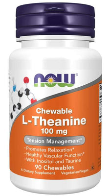 NOW Foods L-Theanine with Inositol and Taurine, 100mg - 90 chewables