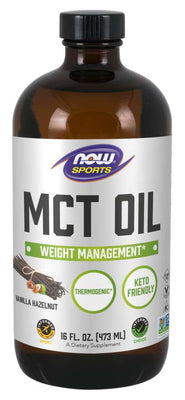NOW Foods MCT Oil, Vanilla Hazelnut - 473 ml.