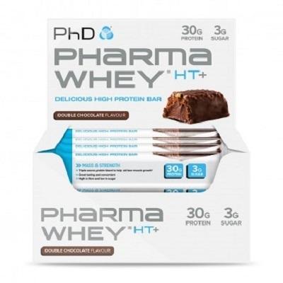 PhD Pharma Whey HT+ Bar, Double Chocolate - 12 bars