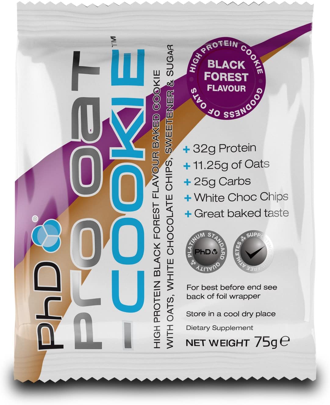 PhD Pro Oat Cookie, Black Forest - 12 cookies
