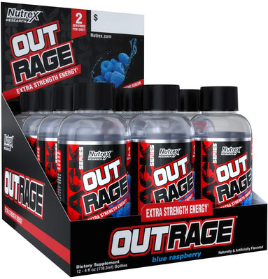 Nutrex Out Rage Shots, Blue Raspberry - 12 x 118 ml.
