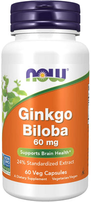 NOW Foods Ginkgo Biloba, 60mg - 60 vcaps