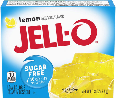 Jell-O Sugar Free Gelatin Dessert, Lemon - 8.5g