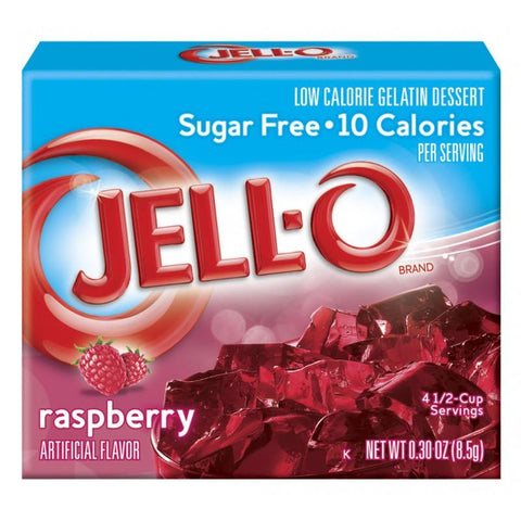 Jell-O Sugar Free Gelatin Dessert, Raspberry - 8.5g (Pack of 6)