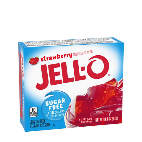 Jell-O Sugar Free Gelatin Dessert, Strawberry - 8.5g