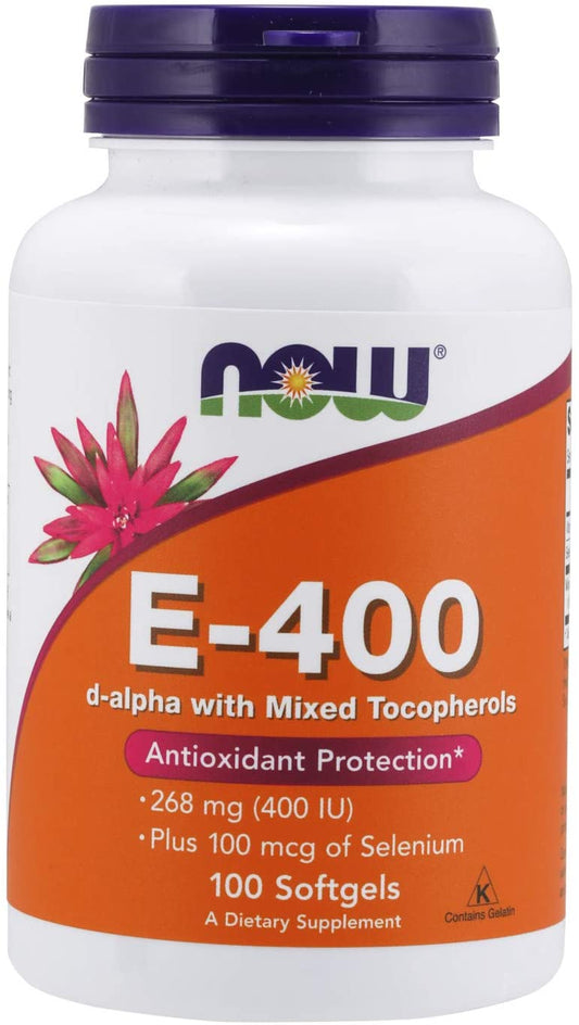 NOW Foods Vitamin E-400 IU with Selenium - 100 softgels